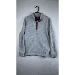 Swannies Sweater Mens Medium‎ Gray Mock Neck Henley Knit Pullover Logo Casual